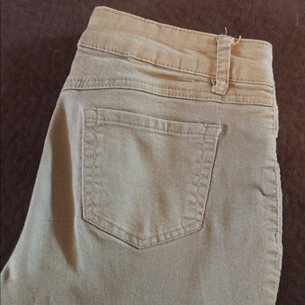 Light olive green straight leg jeans